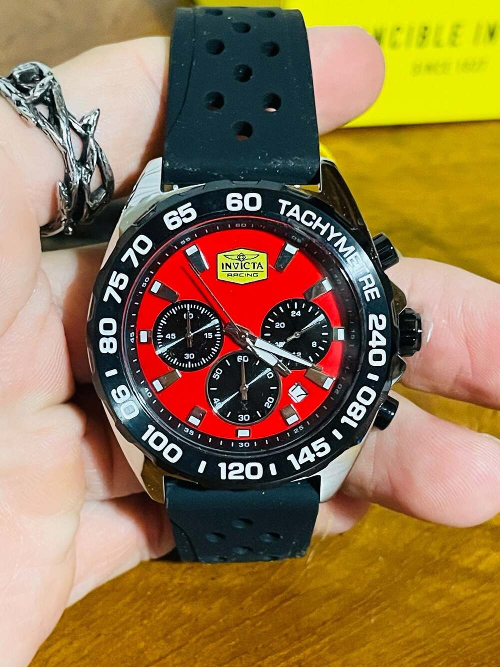 Invicta Men's Black and Red Racing Chronograph Watch
